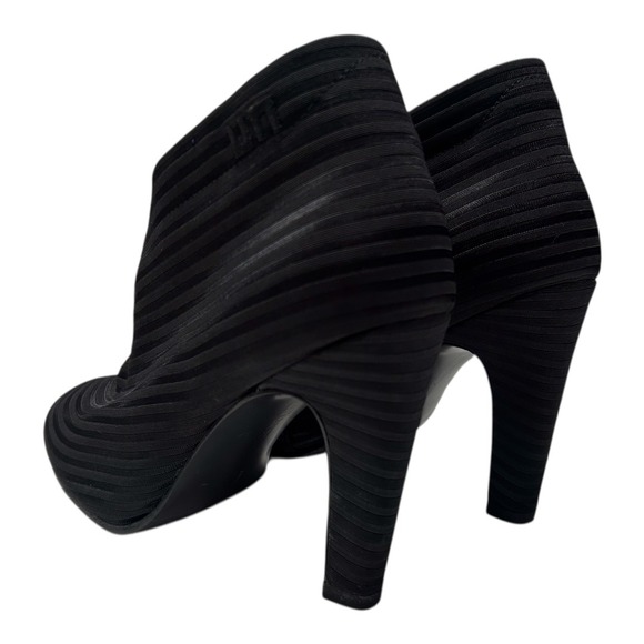 UNITED NUDE Fold Hi Black Woven Elastic Heeled Ankle Boots Women Size 39(US 8.5) - Picture 4 of 8